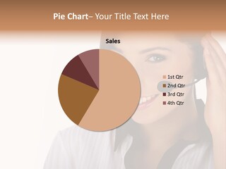 Customer Representative With Headset Smiling During A Telephone Conversation PowerPoint Template