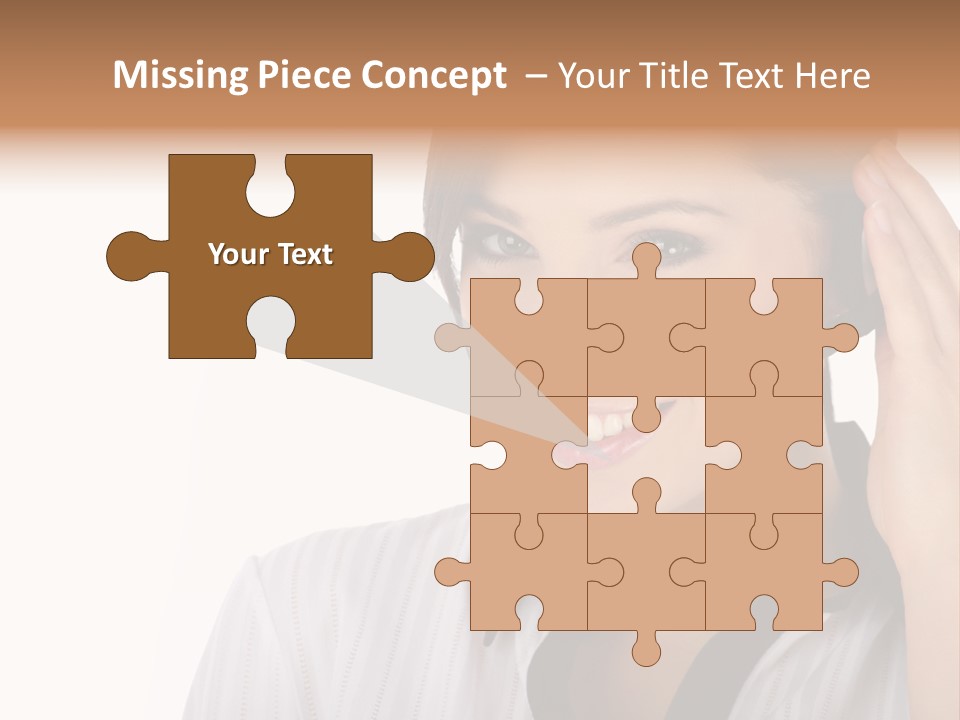 Customer Representative With Headset Smiling During A Telephone Conversation PowerPoint Template