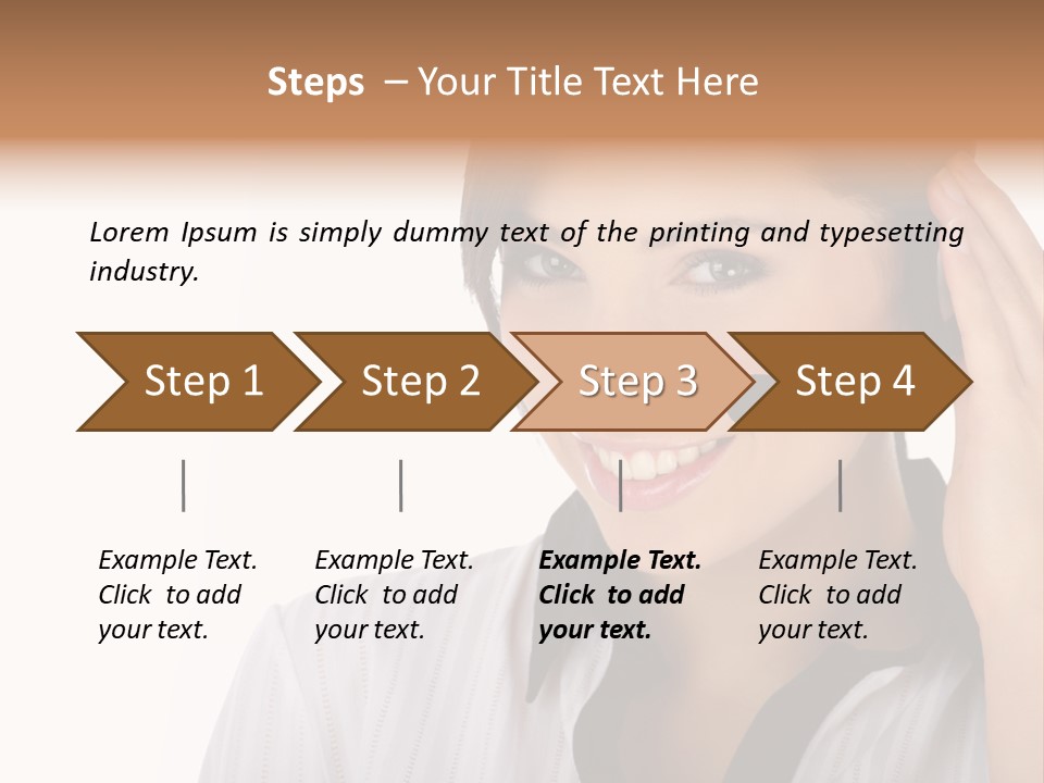 Customer Representative With Headset Smiling During A Telephone Conversation PowerPoint Template