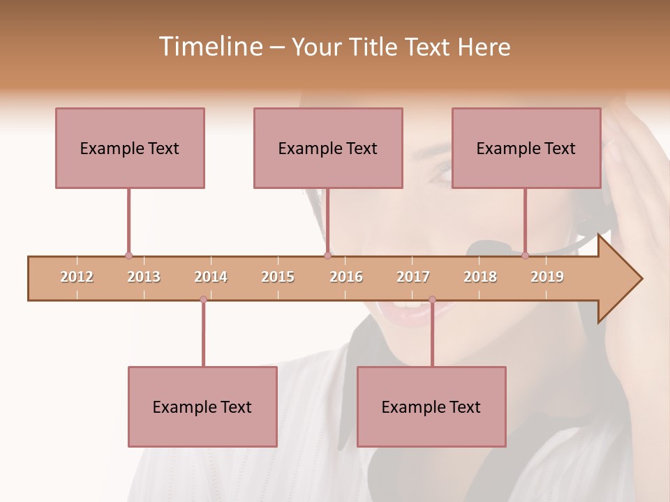 Customer Representative With Headset Smiling During A Telephone Conversation PowerPoint Template
