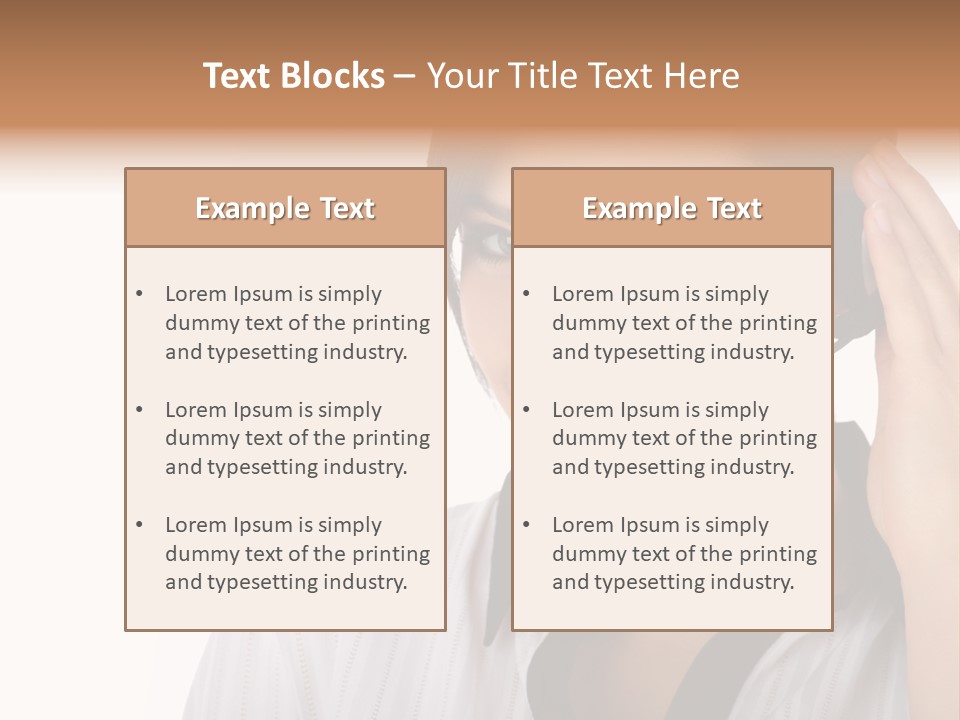 Customer Representative With Headset Smiling During A Telephone Conversation PowerPoint Template