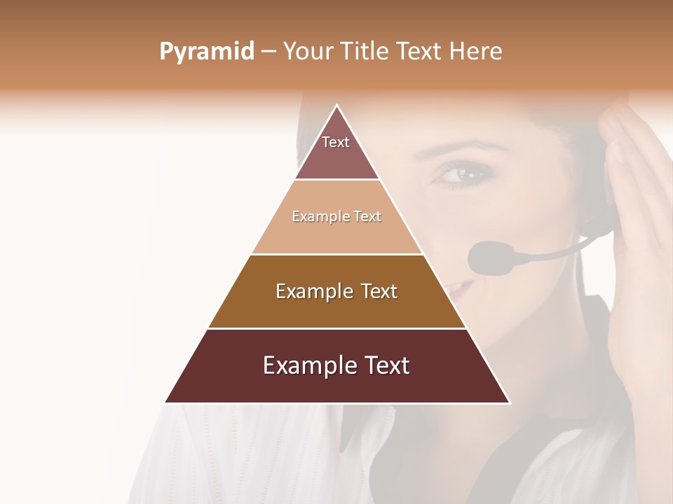 Customer Representative With Headset Smiling During A Telephone Conversation PowerPoint Template