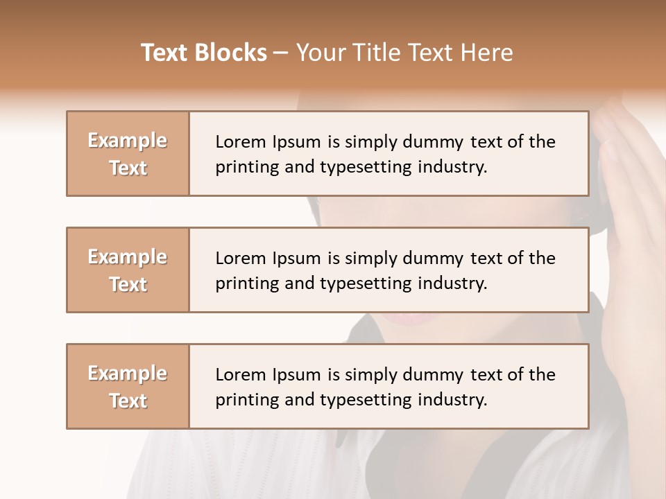 Customer Representative With Headset Smiling During A Telephone Conversation PowerPoint Template