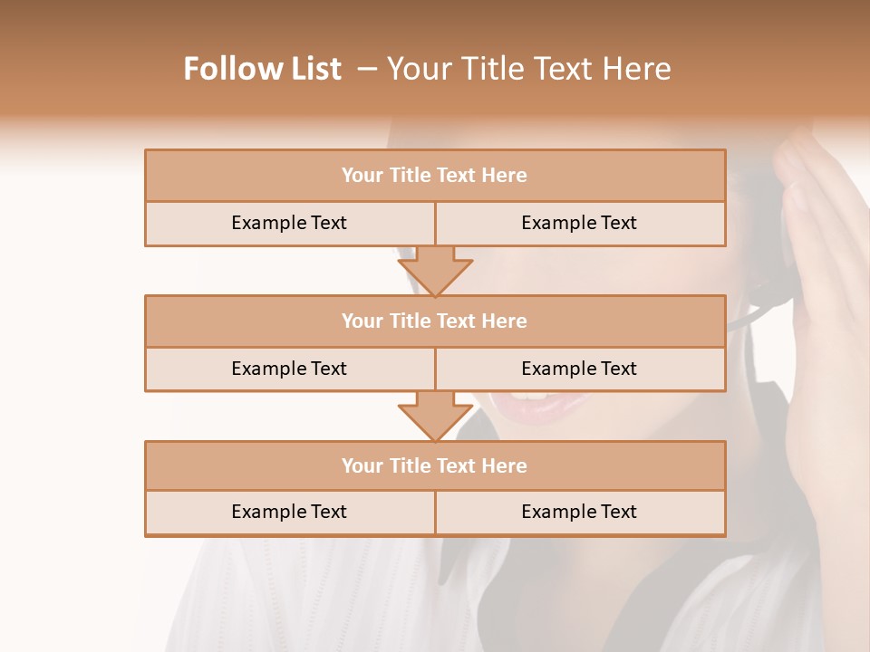 Customer Representative With Headset Smiling During A Telephone Conversation PowerPoint Template