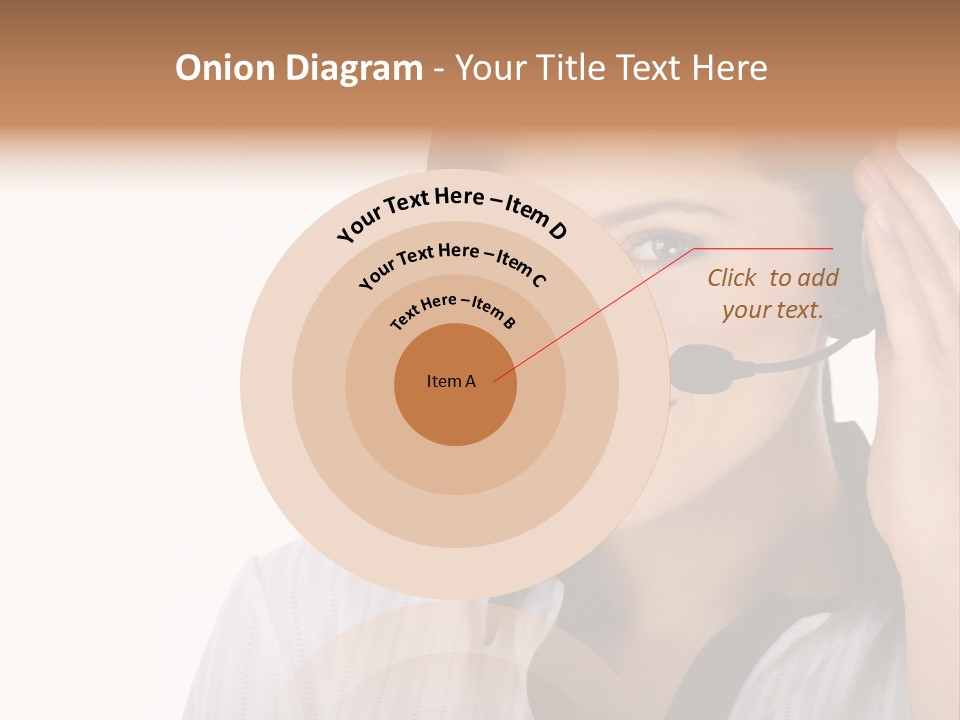 Customer Representative With Headset Smiling During A Telephone Conversation PowerPoint Template