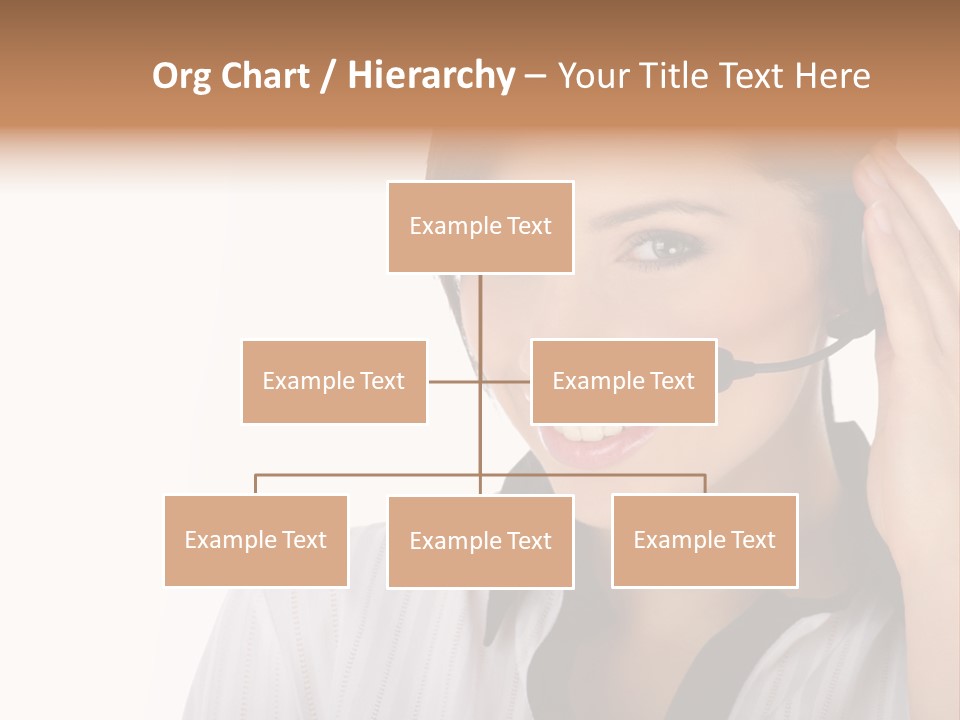 Customer Representative With Headset Smiling During A Telephone Conversation PowerPoint Template