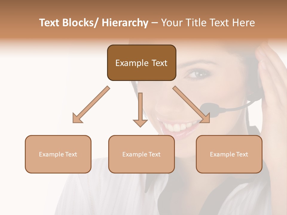 Customer Representative With Headset Smiling During A Telephone Conversation PowerPoint Template