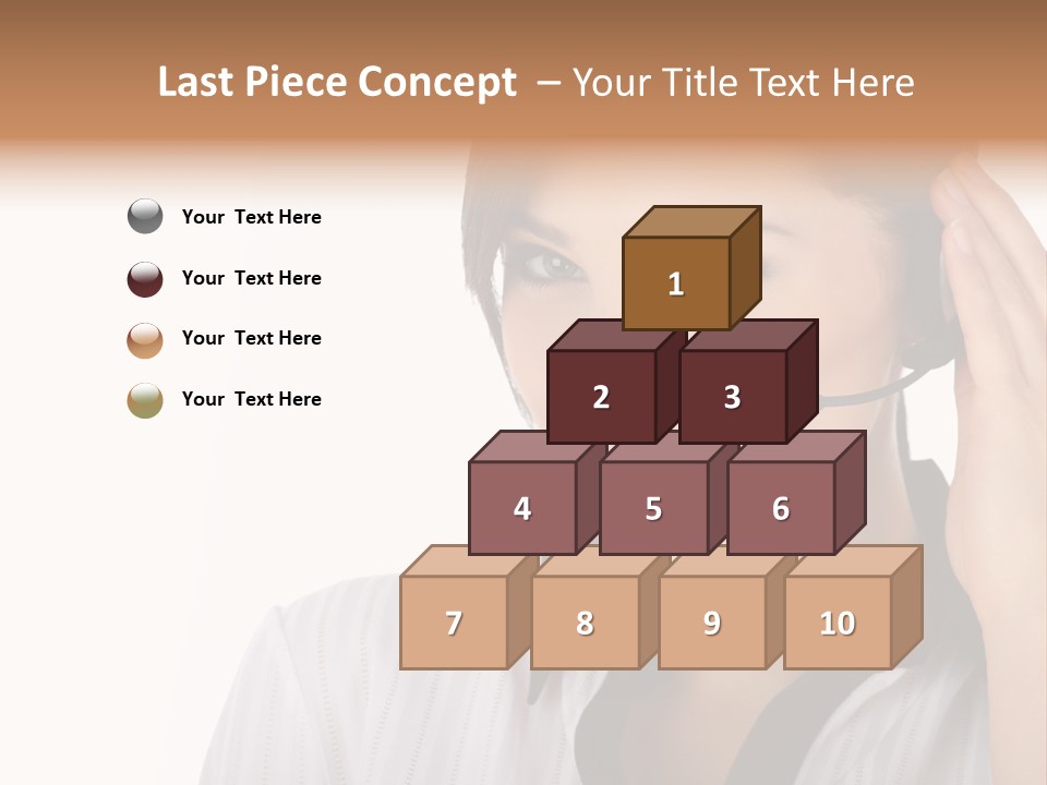 Customer Representative With Headset Smiling During A Telephone Conversation PowerPoint Template
