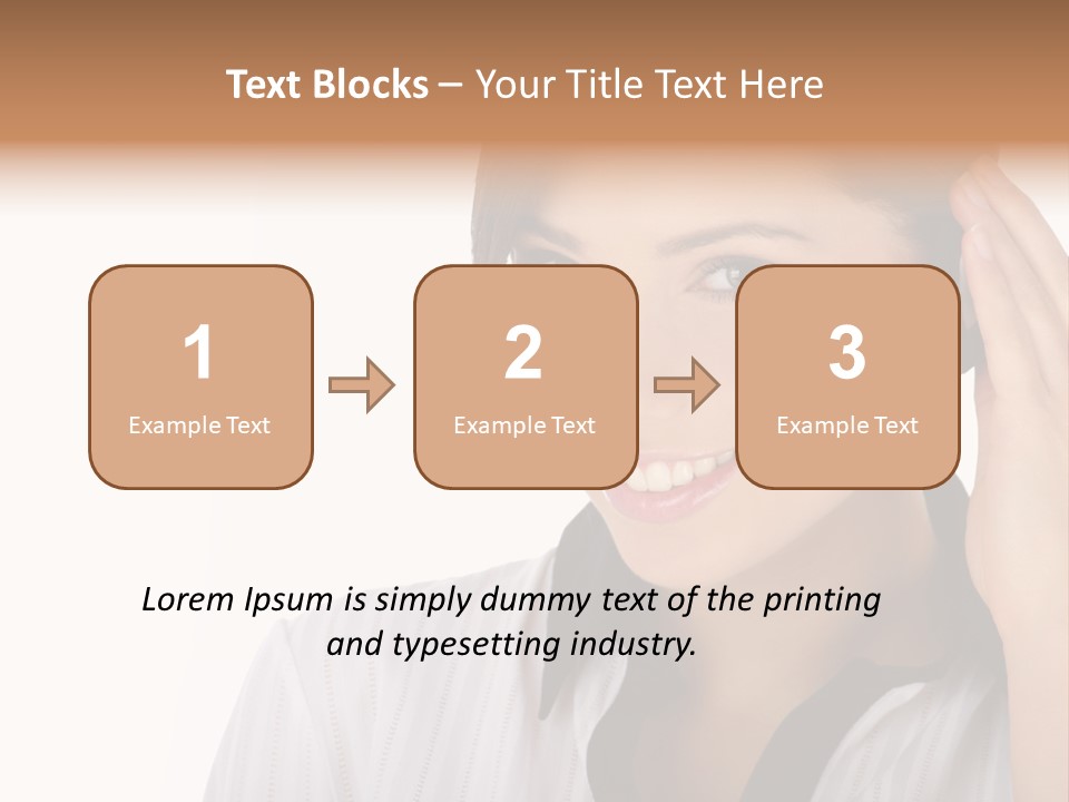 Customer Representative With Headset Smiling During A Telephone Conversation PowerPoint Template