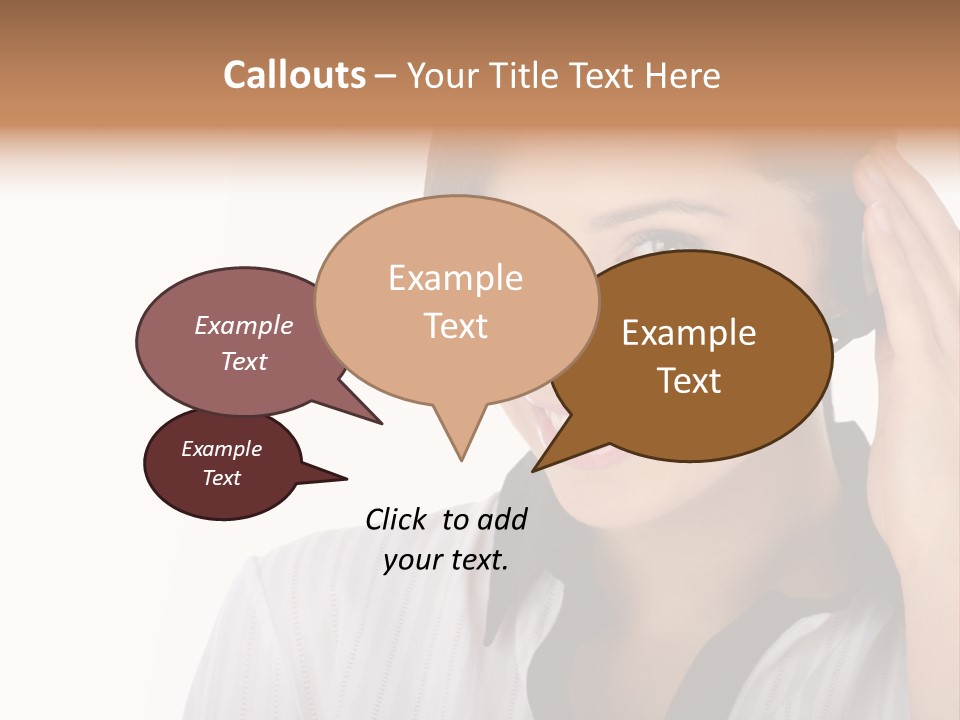 Customer Representative With Headset Smiling During A Telephone Conversation PowerPoint Template