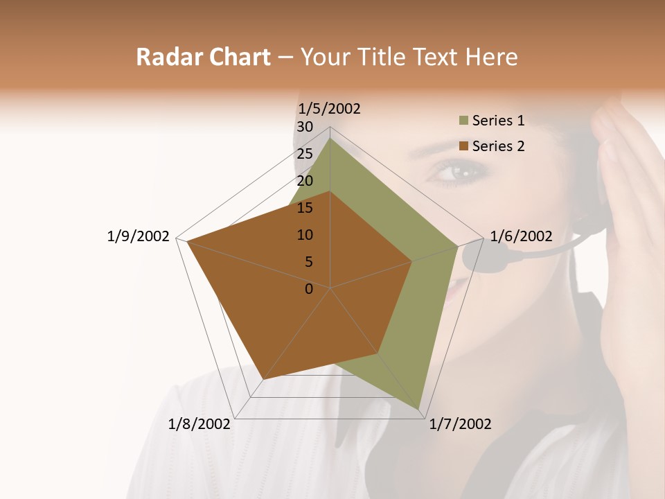 Customer Representative With Headset Smiling During A Telephone Conversation PowerPoint Template