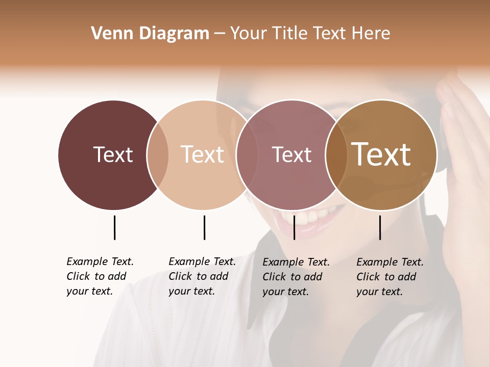 Customer Representative With Headset Smiling During A Telephone Conversation PowerPoint Template