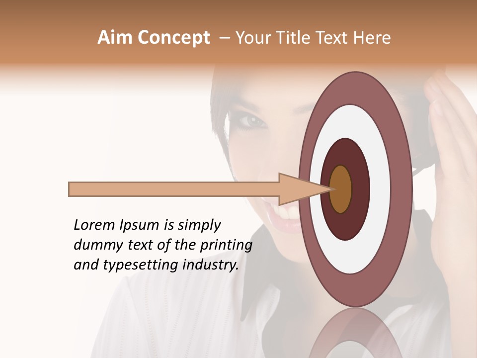 Customer Representative With Headset Smiling During A Telephone Conversation PowerPoint Template