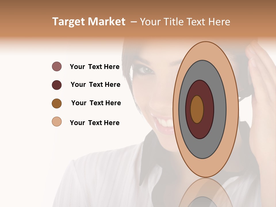 Customer Representative With Headset Smiling During A Telephone Conversation PowerPoint Template