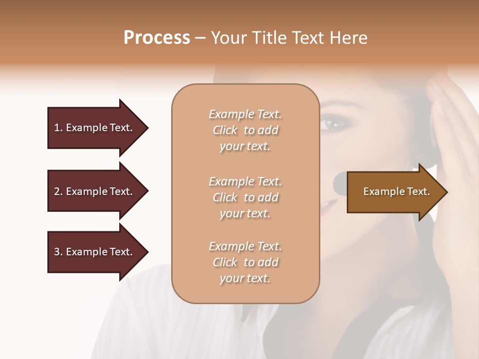 Customer Representative With Headset Smiling During A Telephone Conversation PowerPoint Template