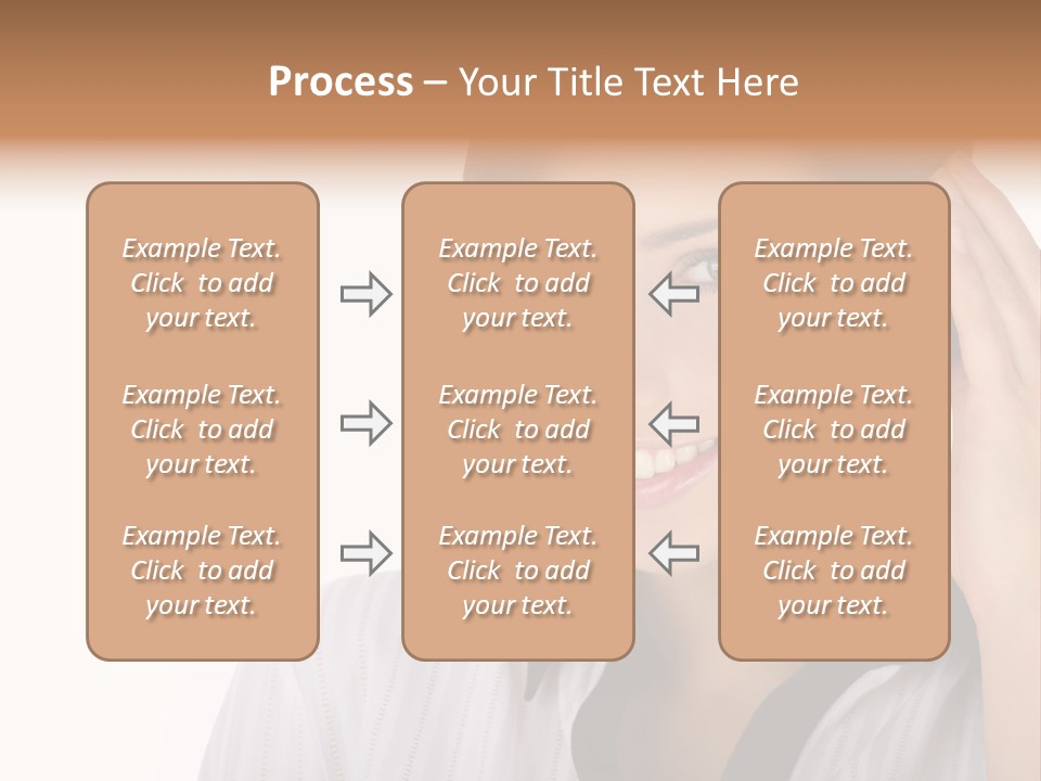 Customer Representative With Headset Smiling During A Telephone Conversation PowerPoint Template