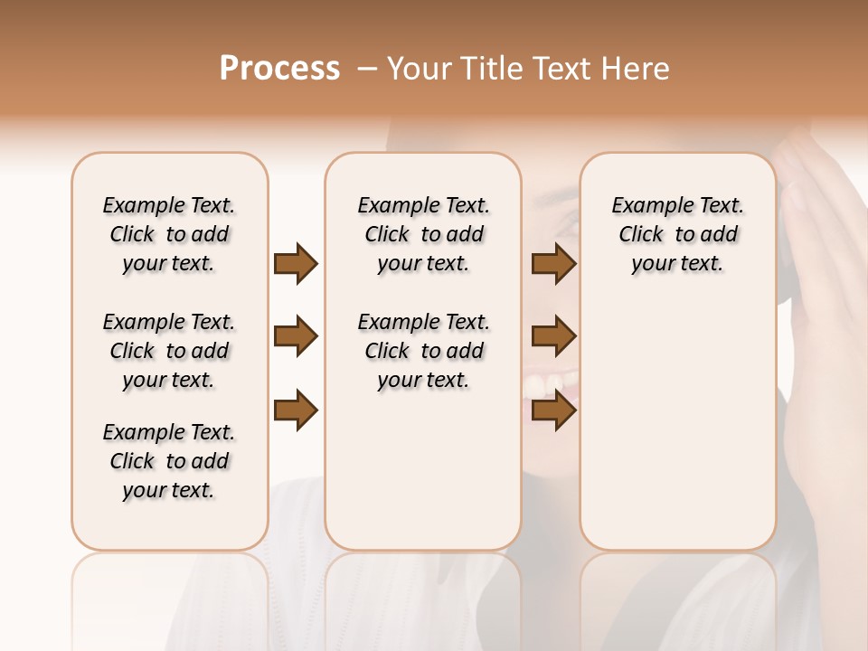 Customer Representative With Headset Smiling During A Telephone Conversation PowerPoint Template