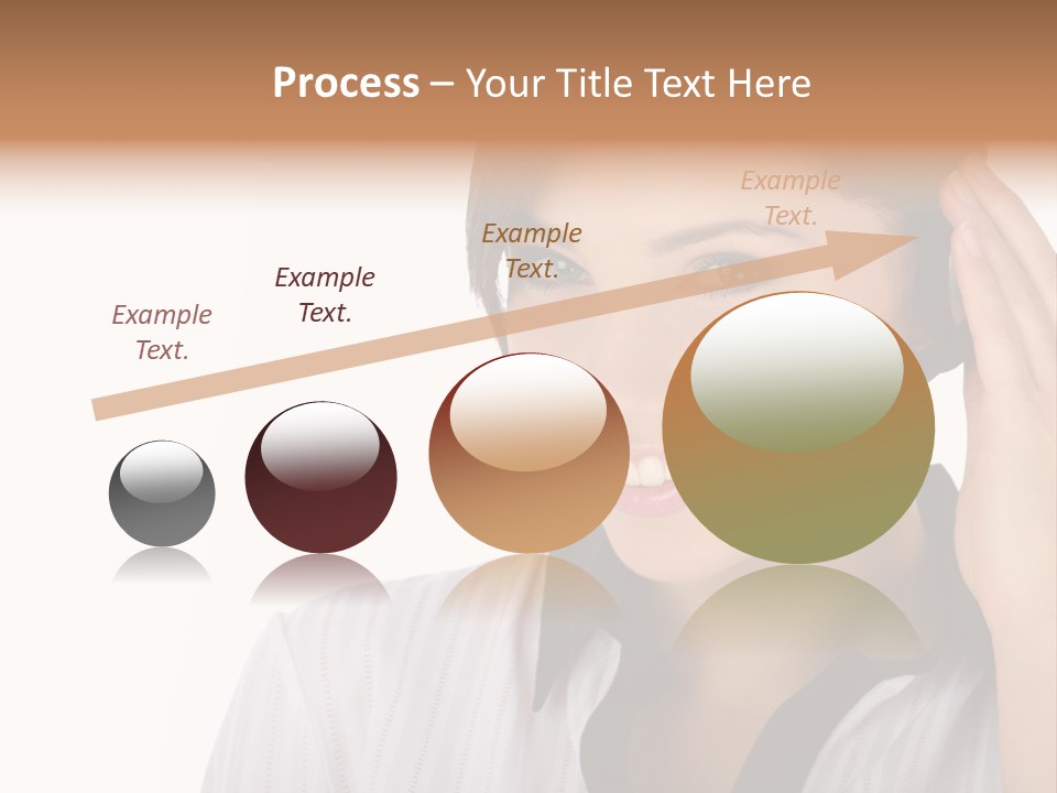 Customer Representative With Headset Smiling During A Telephone Conversation PowerPoint Template