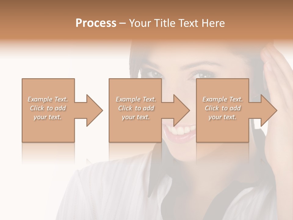 Customer Representative With Headset Smiling During A Telephone Conversation PowerPoint Template