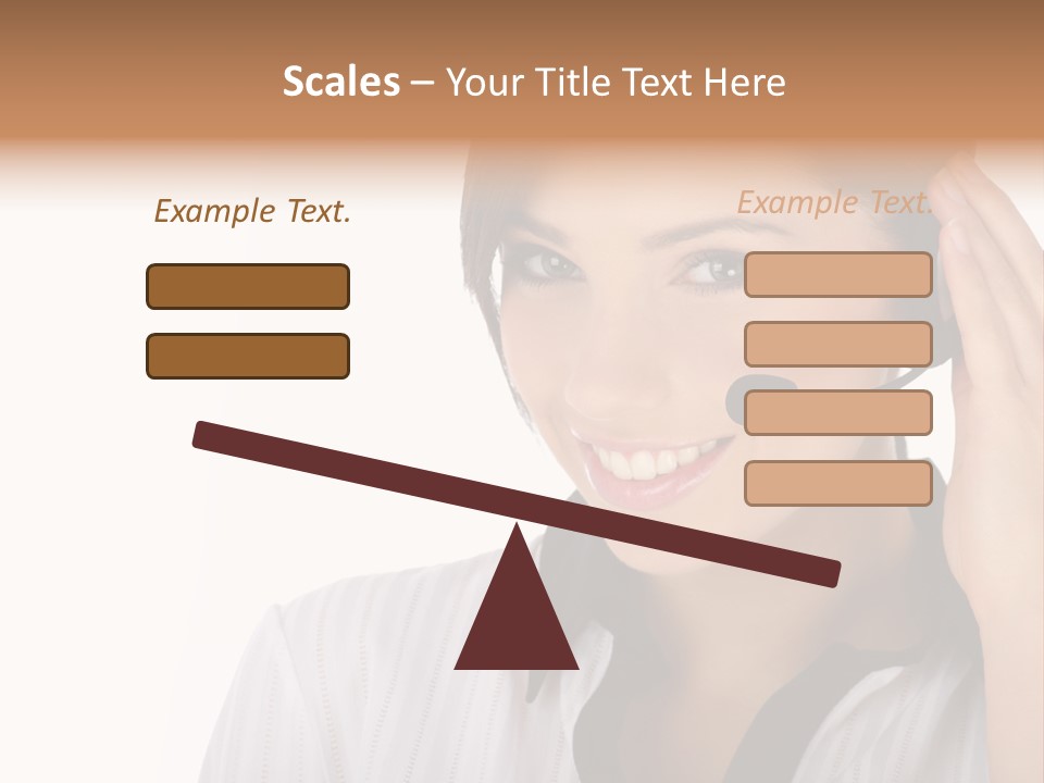 Customer Representative With Headset Smiling During A Telephone Conversation PowerPoint Template