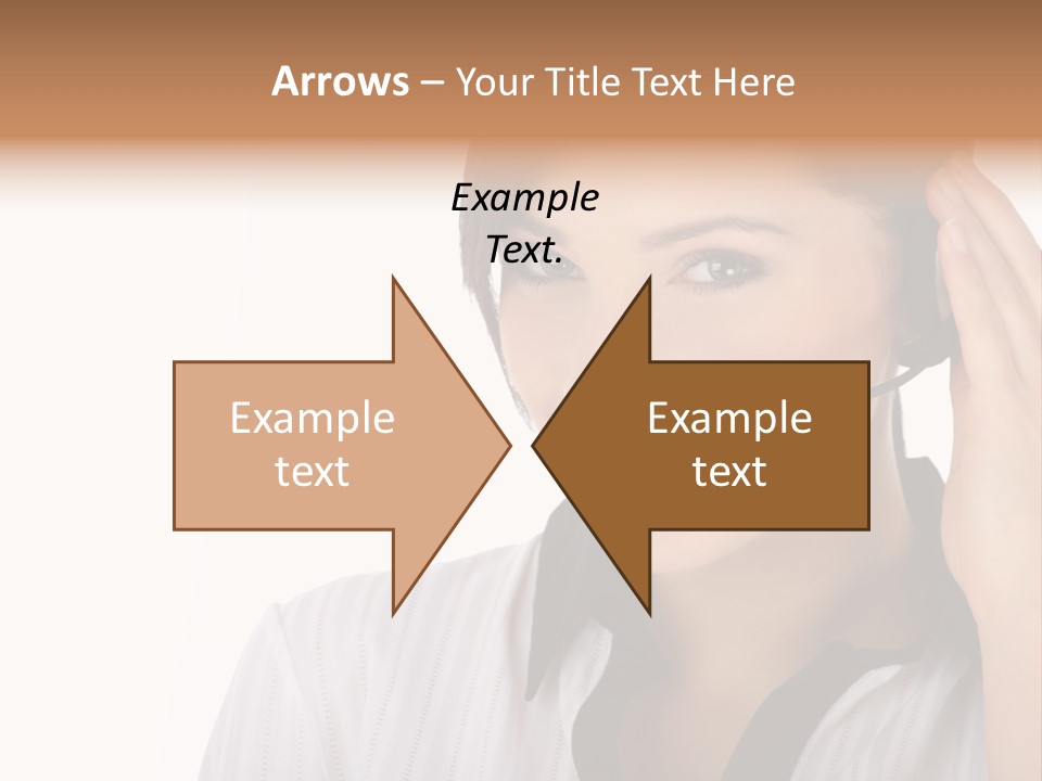 Customer Representative With Headset Smiling During A Telephone Conversation PowerPoint Template