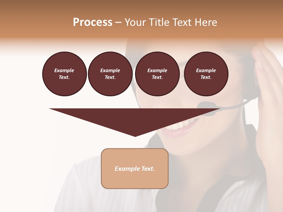 Customer Representative With Headset Smiling During A Telephone Conversation PowerPoint Template
