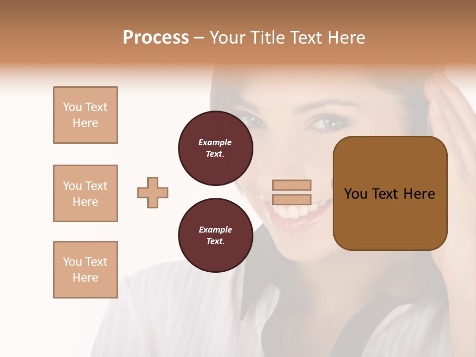 Customer Representative With Headset Smiling During A Telephone Conversation PowerPoint Template