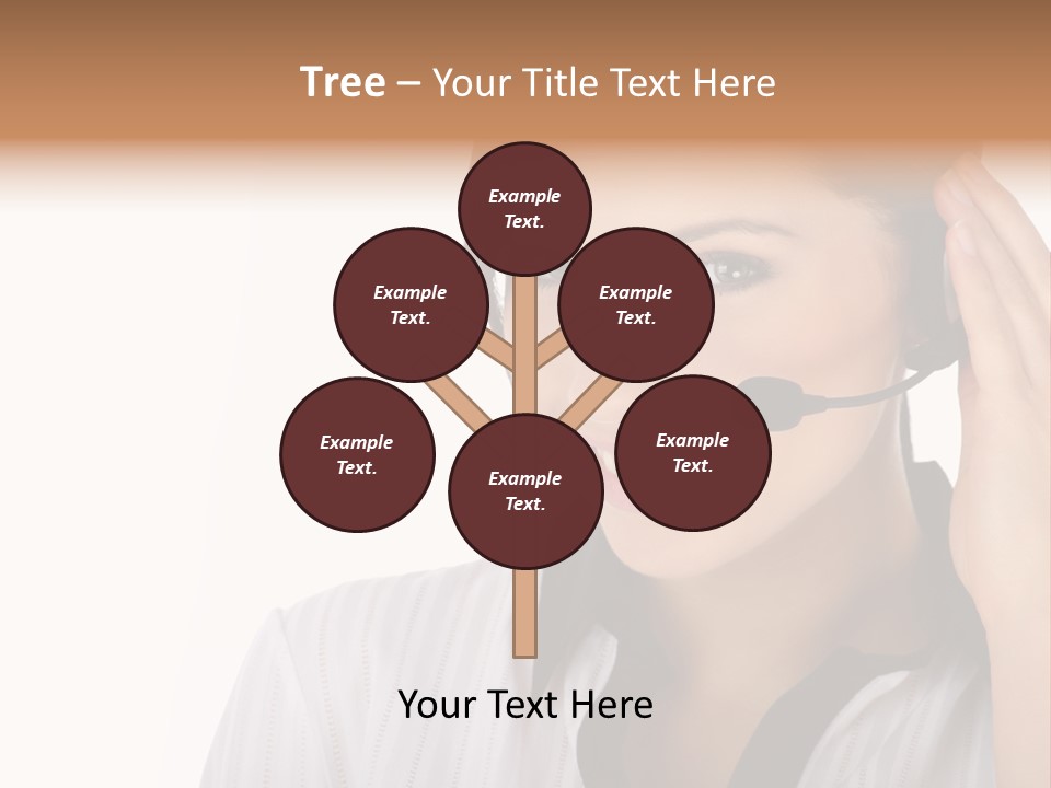 Customer Representative With Headset Smiling During A Telephone Conversation PowerPoint Template