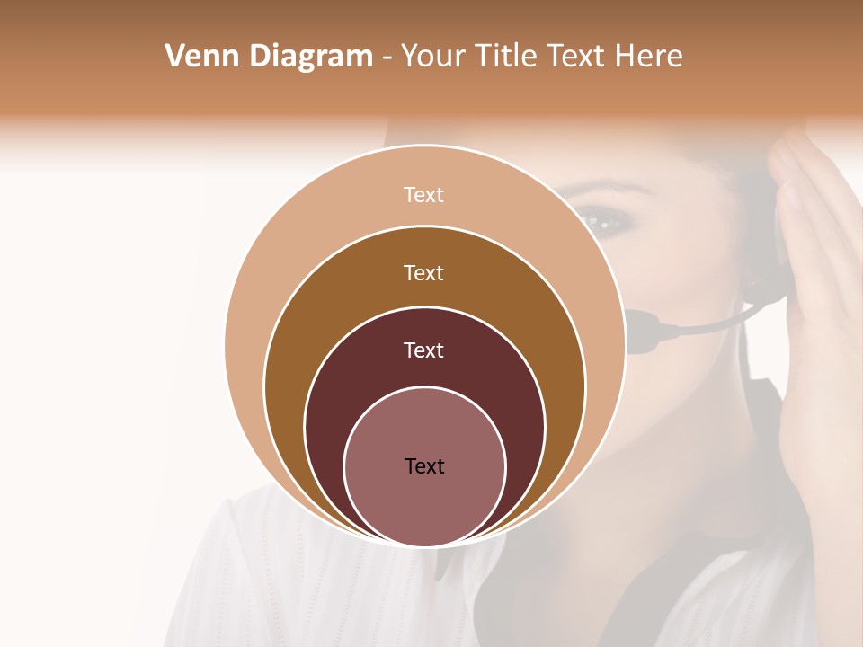 Customer Representative With Headset Smiling During A Telephone Conversation PowerPoint Template