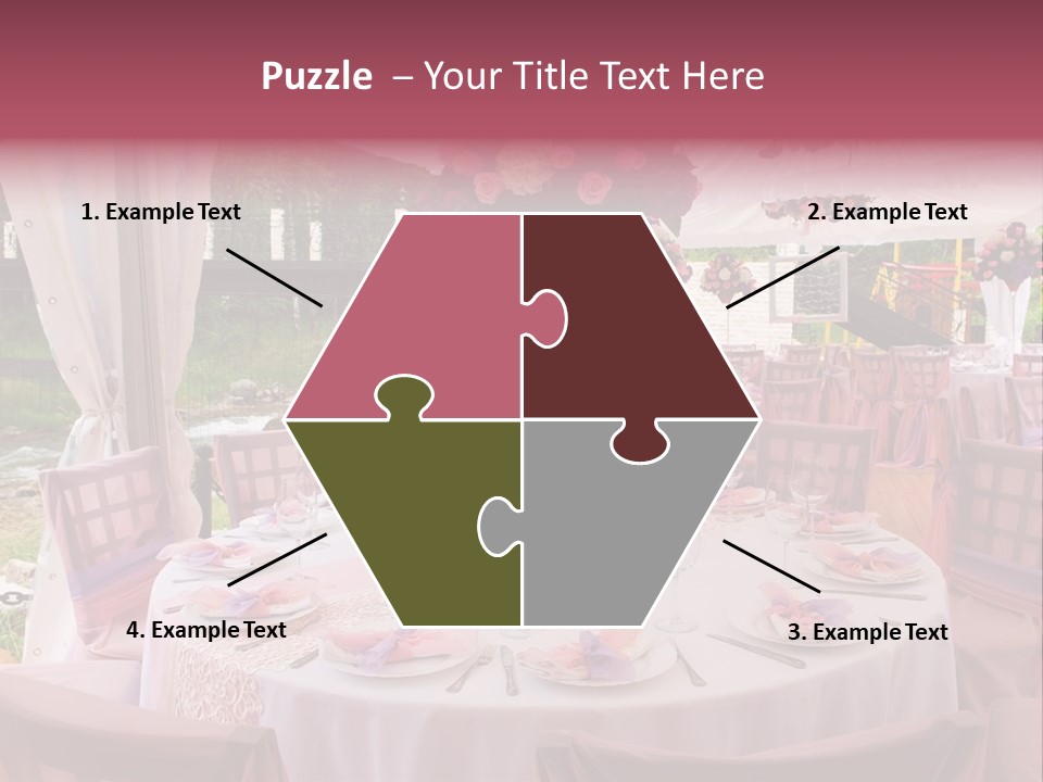 Pink Wedding Tables In Outdoor Restaurant PowerPoint Template