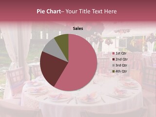 Pink Wedding Tables In Outdoor Restaurant PowerPoint Template