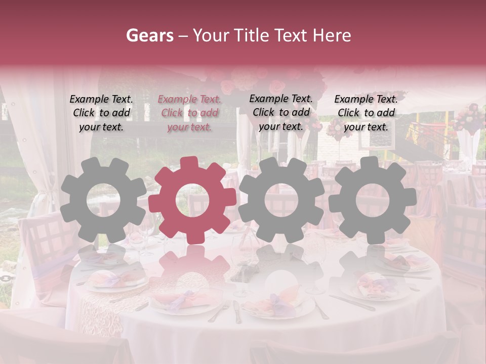 Pink Wedding Tables In Outdoor Restaurant PowerPoint Template