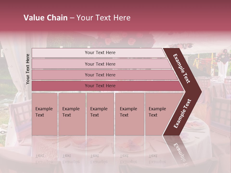 Pink Wedding Tables In Outdoor Restaurant PowerPoint Template