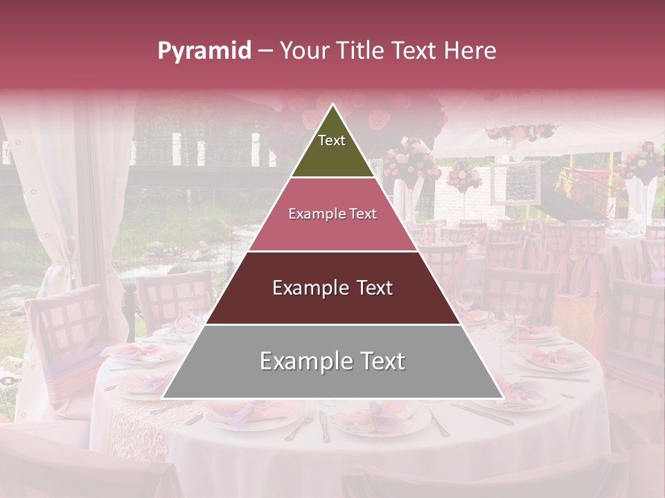 Pink Wedding Tables In Outdoor Restaurant PowerPoint Template