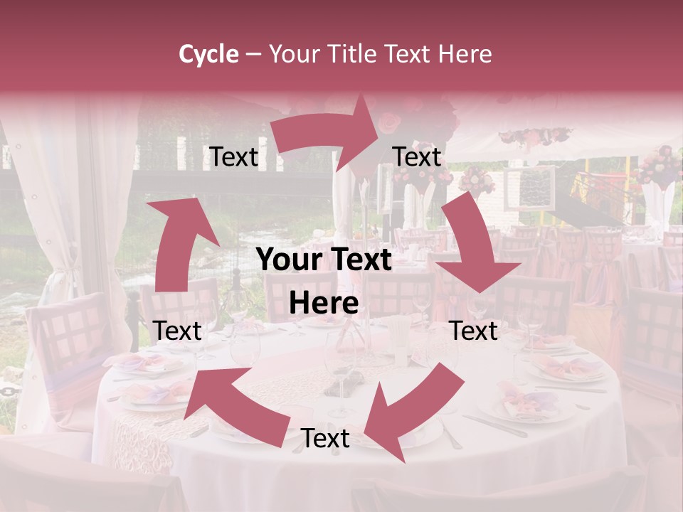Pink Wedding Tables In Outdoor Restaurant PowerPoint Template