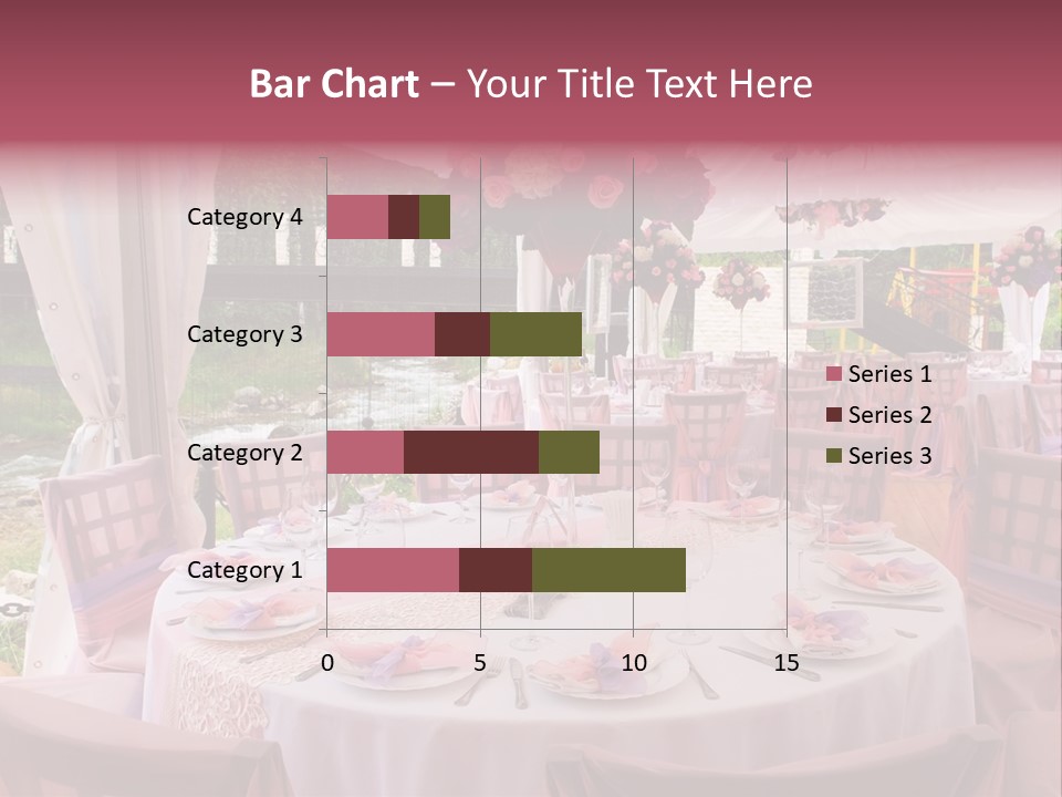 Pink Wedding Tables In Outdoor Restaurant PowerPoint Template