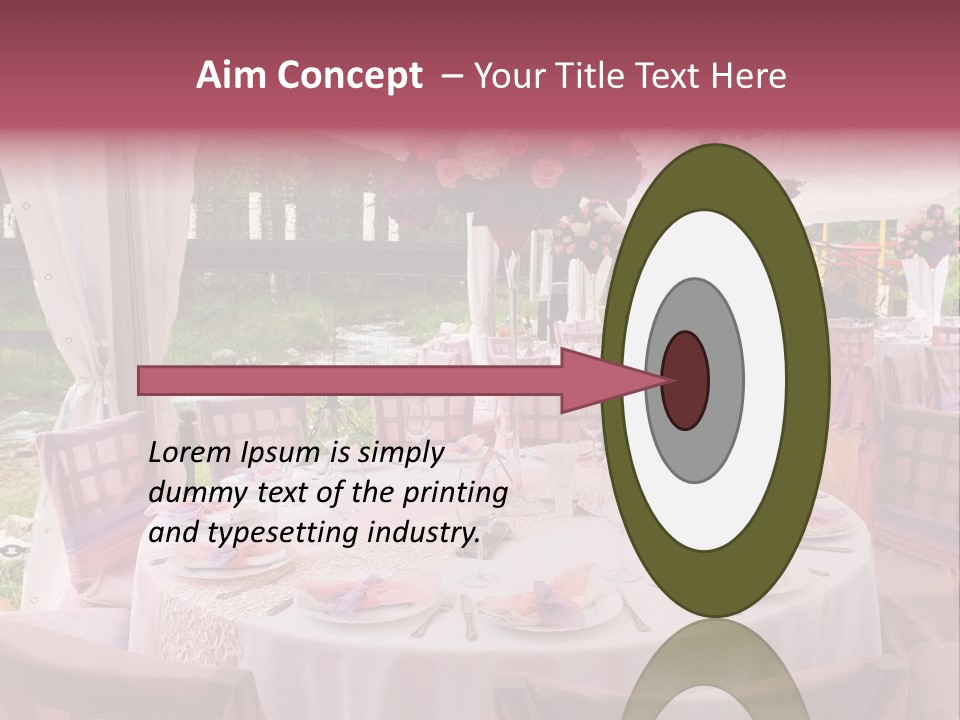 Pink Wedding Tables In Outdoor Restaurant PowerPoint Template