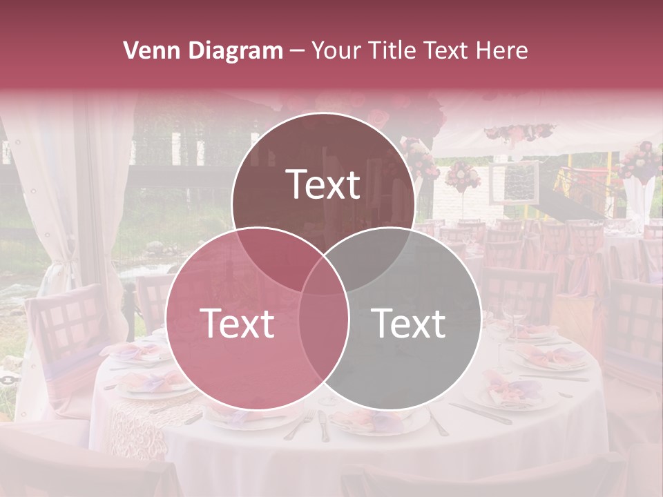 Pink Wedding Tables In Outdoor Restaurant PowerPoint Template