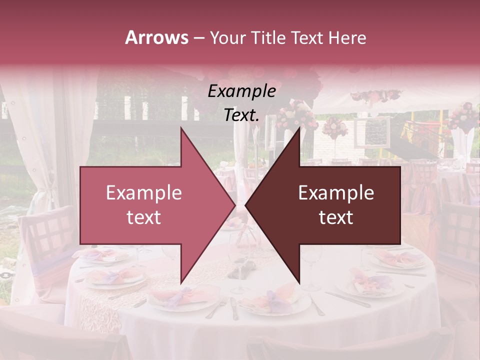 Pink Wedding Tables In Outdoor Restaurant PowerPoint Template