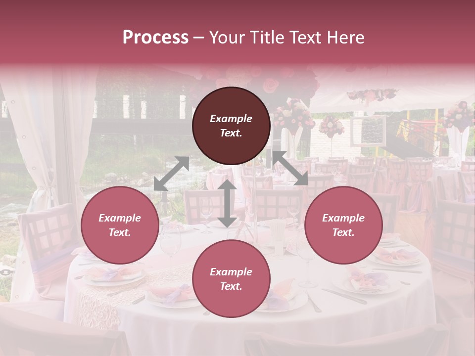 Pink Wedding Tables In Outdoor Restaurant PowerPoint Template