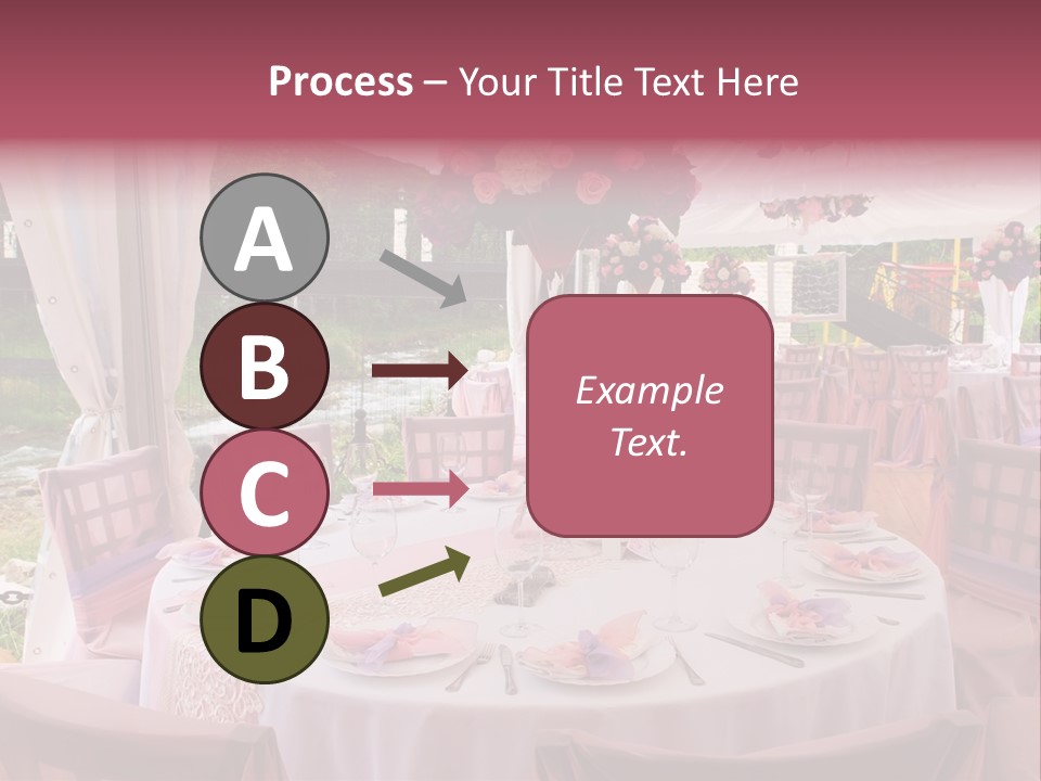 Pink Wedding Tables In Outdoor Restaurant PowerPoint Template