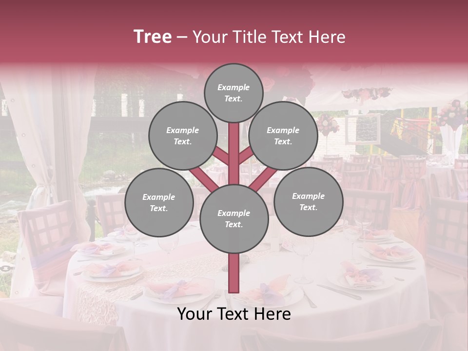 Pink Wedding Tables In Outdoor Restaurant PowerPoint Template