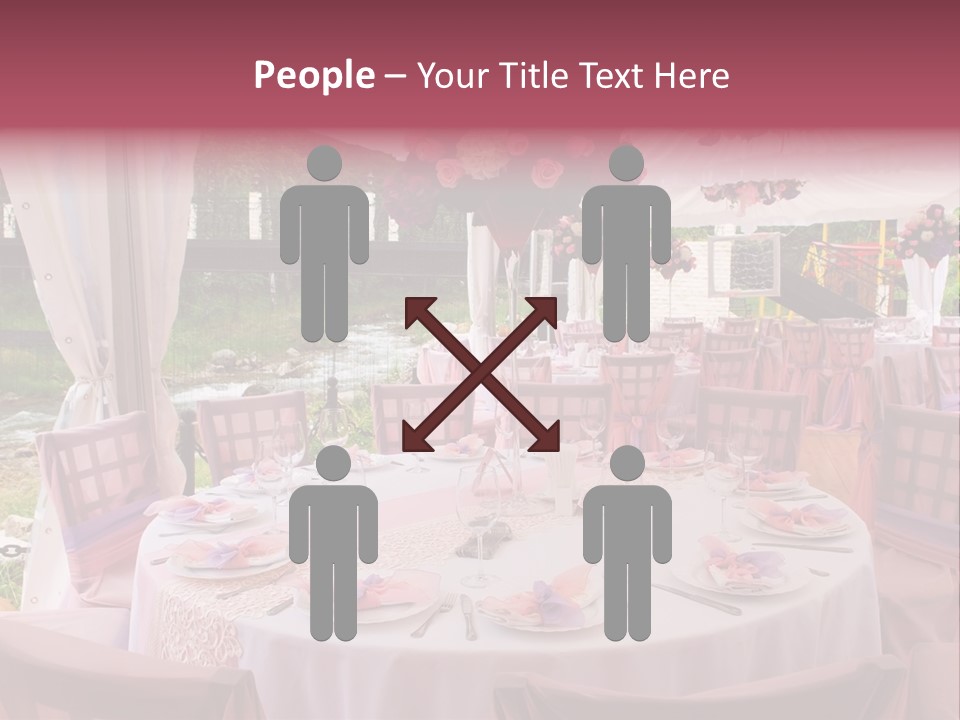 Pink Wedding Tables In Outdoor Restaurant PowerPoint Template
