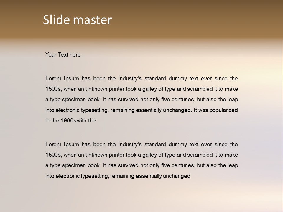 A Blurry Image Of A Brown And Blue Background PowerPoint Template