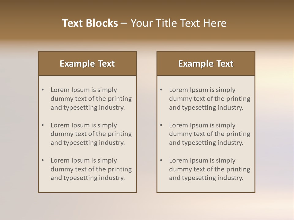 A Blurry Image Of A Brown And Blue Background PowerPoint Template