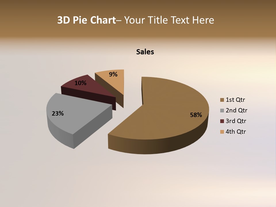 A Blurry Image Of A Brown And Blue Background PowerPoint Template