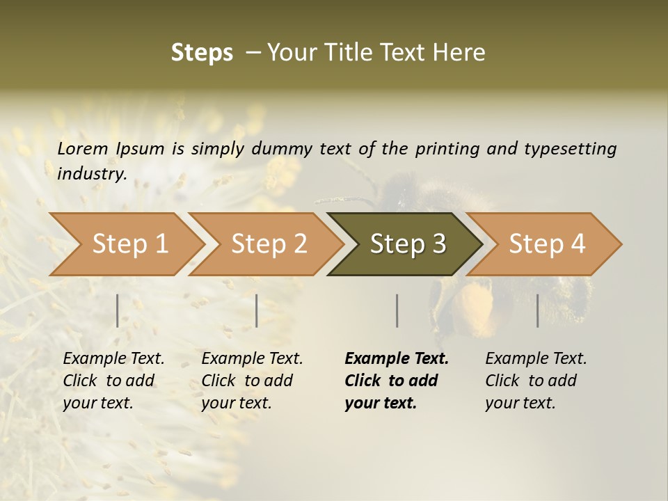A Bee Hovering While Collecting Pollen From Pussy Willow Blossom. Hairs On Bee Are Covered In Yellow Pollen As Are It's Legs. PowerPoint Template