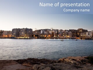 Saint Julians Bay In Malta PowerPoint Template