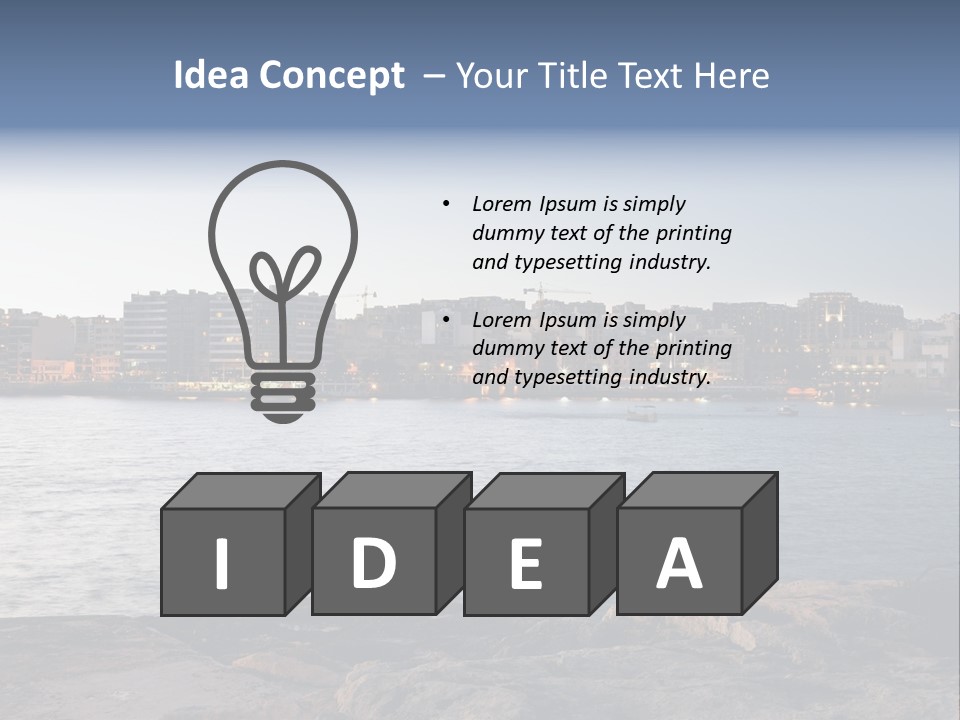 Saint Julians Bay In Malta PowerPoint Template