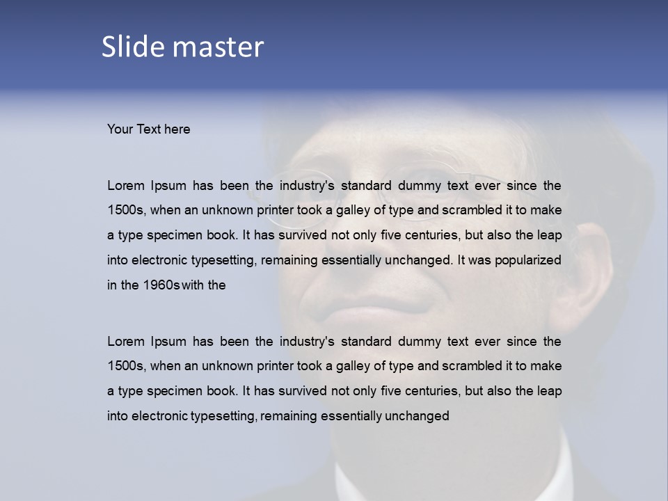 A Man In A Suit And Tie With A Blue Background PowerPoint Template